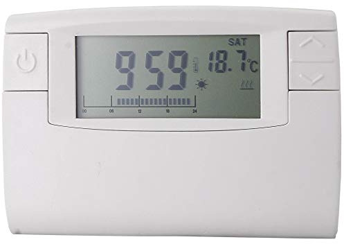 Electraline 59219 Cronotermostato Digitale Avanzato con 24 Programmi per tre livelli di temperatura Comfort/Risparmio energetico/Vacanze (antigelo) da Parete, Bianco