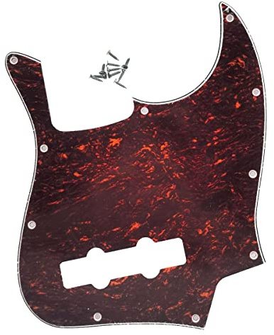 Dopro Jazz Bass J Bass Pickguard für USA/Mexikanische 4 Saiten FD Jazz Bass Rot/Schwarz Schildkröte