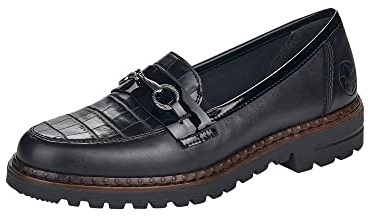 Rieker Mujer 54862 Mocasín, Negro, 37 EU