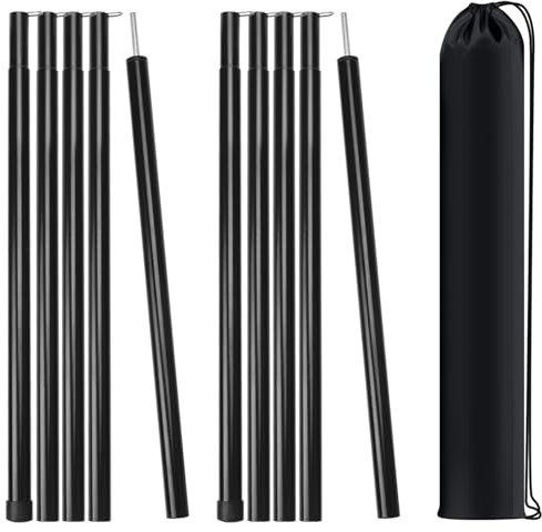 MI CASA Teleskop Zeltstangen 2er Set, Zeltstange Teleskopstange für Campingzelte, Zeltstangen Alu Aufstellstange 50-200cm Verstellbare Stangen für Sonnensegel & Tarps, Leichtgewicht, Inkl. Tragetasche