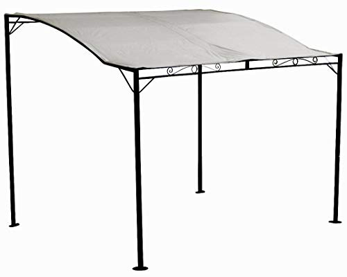 ASS Wand Anbau Pavillon Gartenpavillon Anlehn Pavillon 3 x 2,5 Meter mit Dach 100% wasserdicht UV30+, Farbe:Cremeweiss