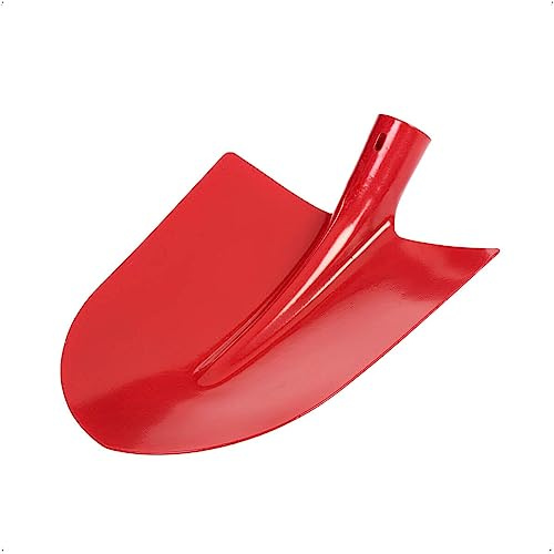 Rekord Frankfurter Schaufelkopf (gehärteter Stahl, rote Pulverbeschichtung), ohne Stiel, Größe 5, Maße Schaufelkopf: ca. 30 x 27 cm, Bauschaufel, Gartenschaufel