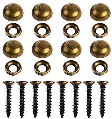 8Pcs Brass Decorative Screws with Caps, Self Tapping Screw Mirror Screws with Decorative Caps Screw Covers for Furniture Fixing, Painting Fixing, Mirror Fixing