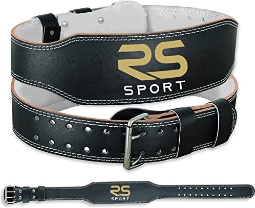 RS SPORT Cintura Palestra Sollevamento Pesi, 10 Fori Regolabile, Cinta Professionale Pesistica, Bodybuilding, Fitness, Gym, Allenamento Powerlifting, Palestra, Imbottita Schiena per Uomo Donna (XL)