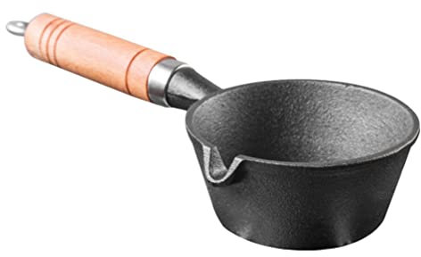Stew Pan Nonstick-kastruller Järn Stekpannor Mini Mjölkgryta Mjölksmörvärmare med handtagspip för Friterad Mat Smör Mjölkgröt 12x4CM Mjölkvärmare Pan Köksgrytor och stekpannor (Storlek : 27X11CM) ()