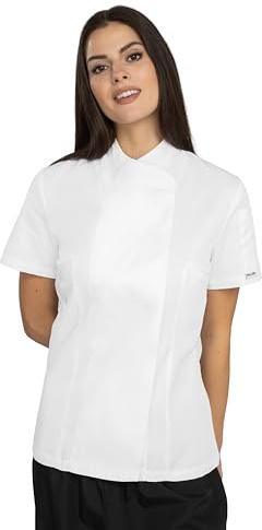PALLTEX Nori Lady SS Giacca Cuoca Donna Giacca da Chef Donna Professionale a Maniche Corte con Rete Traspirante, Bianco, XL