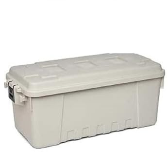 Plano Sportsman's Trunk,Medium 64ltr, Smoke White, Caja almacenamiento grado militar con tapa, resistente, grande, camping y ejército, óptimo para caza, paintball, airsoft o almacenamiento doméstico