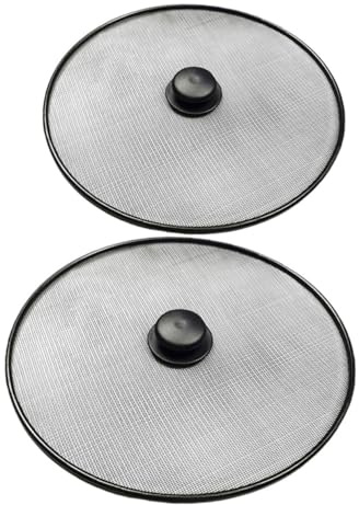 TOPBATHY 2piezas De Pantalla Antisalpicaduras De Aceite Para Sartén De Cocina Protector Contra Salpicaduras De Grasa De Malla Metálica Rejilla Antisalpicaduras De Acero Inoxidable Para Uso