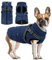 Woiil Hundemantel Thermo Hundejacke für Grosse Hunde wasserdichter Haustiermantel Winter Jacken Winddicht Winterhundejacke Haustierweste mit D-Ring Hundegeschirr Navyblau L