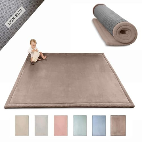 Hakuna Matte Colchoneta Manta Juegos Bebe 200x150x2,5cm, Marrón – Tapete Infantil con Memory Foam Manta de Juegos Bebe Antideslizante, Tatami Bebe, Suelos Infantiles