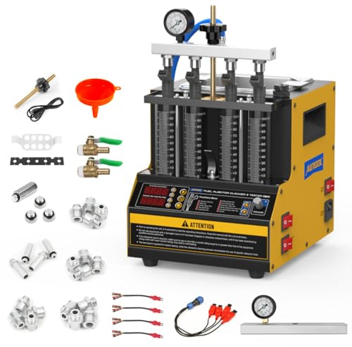 AUTOOL CT160 Tester per Iniettori di Carburante e Macchina Pulitrice a Ultrasuoni con Riscaldamento, Pulitore Iniettori Benzina Automatico con 4 cilindri,220V