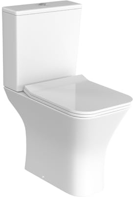 Wc Inodoro Completo Cuadrado con Sistema Rimless | Wc Completo Fondo reducido con Salida Dual y Asiento Amortiguado
