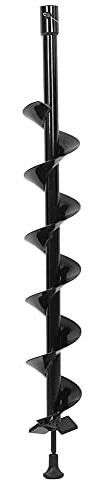 Earth Auger Drill Bit Garden Planting Post Hole Digger Manganese Steel 100x800mm Single Blade for Fence Hole Planting Tree and DIY Projects