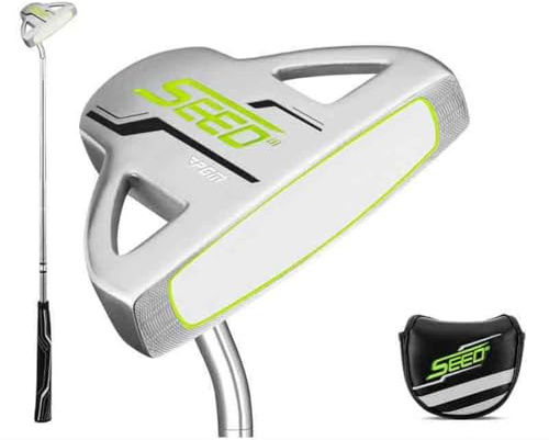Palo de golf para niños, semilla III para diestros, palo de práctica con cubierta para la cabeza, longitud de 26-33 pulgadas (verde, longitud 29 pulgadas)