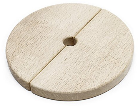 Wiltec Mezzelune per torchio frutta da 12-18 l, 2 pz. in legno, Coperchio di ricambio pressa per frutta