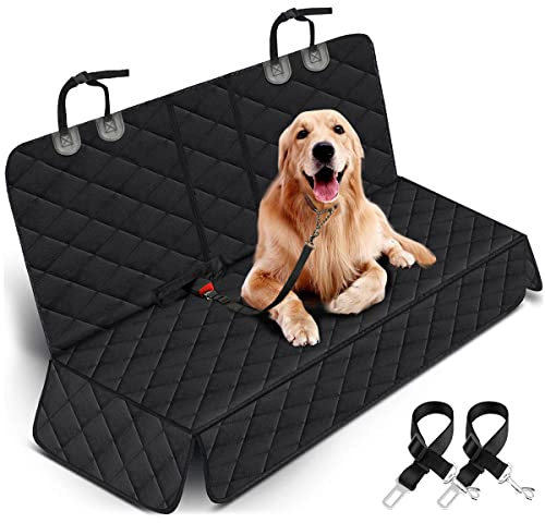 Yuntec Dog Car Seat Cover, Back Seat Cover for Dogs Pet Car Seat Protector Waterproof Bench Car Seat Cover, Non-Slip Reat Seat Cover fits Middle Armrest for Most Cars Trucks SUVs - Black