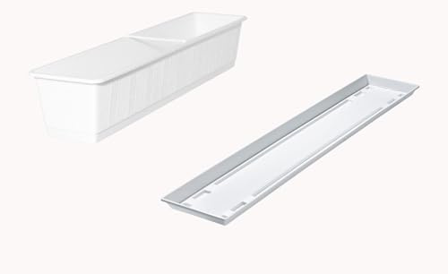 Fuchs seit 1895 Balkonkasten Standard mit passendem Untersetzer, Farben:weiß, Länge:50 cm