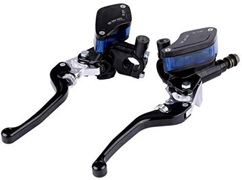 Pompa freno idraulica per moto Coppia di leva freno pompa frizione CNC 22mm regolabile per parti di ricambio(Nero),Cilindro principale e parti