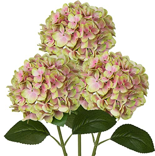 DILATATA Fake Hydrangeas Real Touch Hydrangea Flowers 26 Large Artificial Hydrangea Flowers Silk Hydrangea for Wedding Bouquet, Home, Party, Store, 3