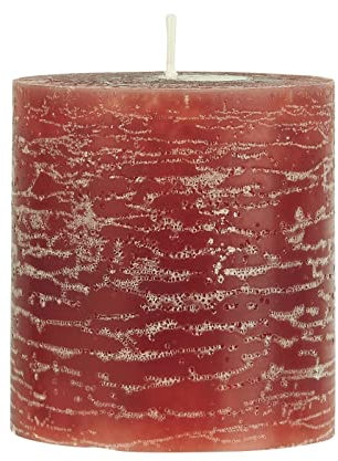 Bougie pilier rustique, hauteur : 7,5 cm, diamètre : 7 cm, différentes couleurs, durée de combustion : 25 heures, décoration de l'Avent, de Noël, couleur : marron rustique