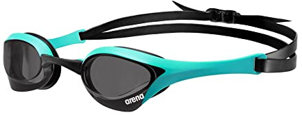 ARENA Unisex Cobra Ultra Swipe Racing Swim Goggles for Adult Men Women Anti-Fog Technology Polycarbonate Hard Non-Mirrored Lens Professional Athlete Gear, Smoke/Peacock