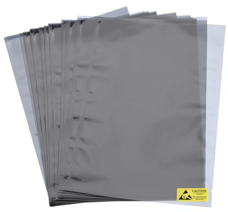 QUARKZMAN 50 Stück Antistatik-Beutel ESD-Abschirmbeutel Flach Oben Offen Antistatik-Beutel für elektronische Geräte 6,7x11,8 Zoll (170 * 300mm)