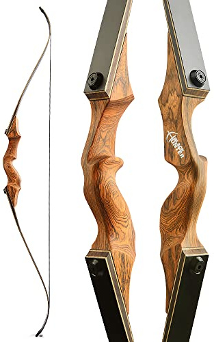 Poearcus 60” Black Hunter Original Recurve Bow and Arrow Set 20-60lbs Adult Archery Set Left/Right Handed Hunting Bow Competition Bow Longbow for Shooting (Recurve bow, 40 ibs, Left Hand)