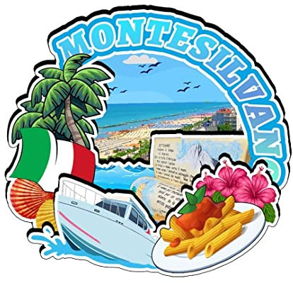 Montesilvano Abruzzo Italia Magnete Frigorifero Magnete In Legno Souvenir Arte Collezione Creativa Fatto a Mano Viaggio Casa Ufficio Regali Paesaggio Frigorifero Decor 2638