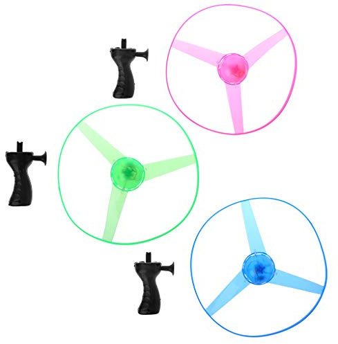 TENCOCO LED Clignotant en Plastique Tirer chaîne Soucoupe Volante hélice Jouet Disque hélicoptère Nouveau