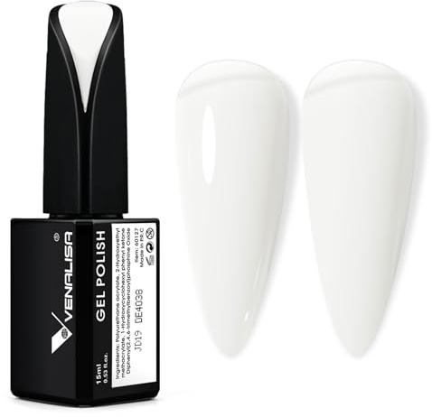 VENALISA Gel Nail Polish 15ml Milky White Color Gel Polish Soak Off Nail Lamp UV LED Long-Wear for Nail Art DIY Salon-Quality Manicure at Home