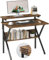 CAIYUN Schreibtisch, Kleiner Computertisch 70 x 48 cm, Schreibtisch Klein with Shelf, Home Office Computertisch für Arbeitszimmer, Schlafzimmer, Schwarz, Vintage Braun