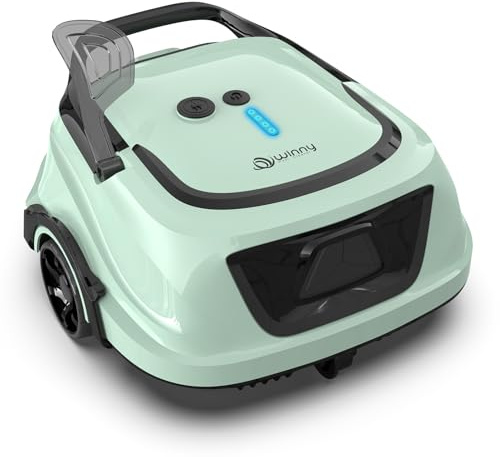 Cordless Robotic Pool Vacuum for Above Ground Pools with Self-Parking, 120-Min Runtime & 2.5h Fast Charging, Dual Filters & Powerful Suction, Ideal for Flat Above Pools up to 1076 sq.ft（Sage Green）
