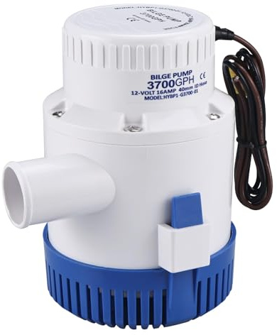 FreeTec 12 V dränkbar pump, 235 LPM, vattenpump 40 mm, vattenpump för husvagnar, camping, marin, fiskebåt, liten pool och fontän