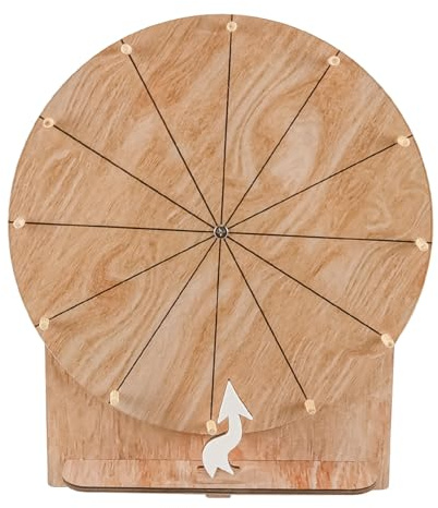 Gorise Roue de jeu de mariage de 11,4 pouces, roue de prix en bois avec support pour mariage, fiançailles, école, jeux en famille