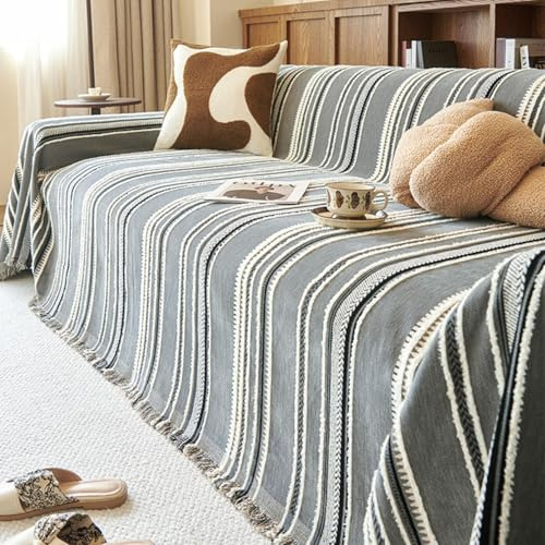 Sofftäck Mjuka och Hållbara Sofatäck Modern Sofaöverdrag för 1-4 Platser Halkskyddande Filt Möbelskydd Lämpligt för Alla Årstider grey 180X280cm/70.87X110.24In