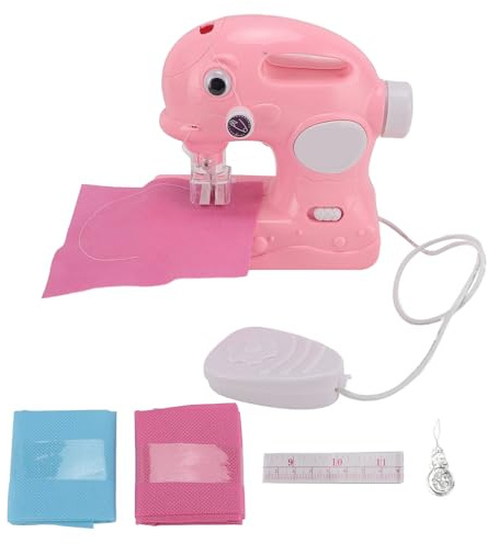 LMHHMIN Children Sewing Machine Toy DIY Electric USB Rechargeable Sewing Machine Toy Set for Children (Roseate)
