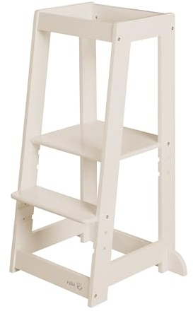 roba Torre Montessori Monti Step - Taburete Seguro para Niños - Ideal como Ayudante de Cocina - Soporta hasta 80 kg - Madera Certificada FSC - Beige