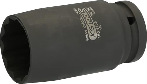 KS Tools 150.1736 3/4 12-kant-drivaxel-krafthylsa-tunnväggig, 36 mm