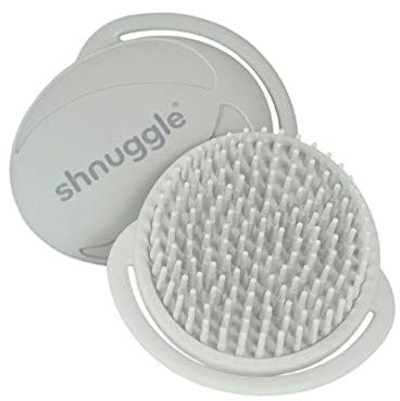Shnuggle Baby Bath Brush | Soft Brush Helps To Massage Away Cradle Cap - Grey