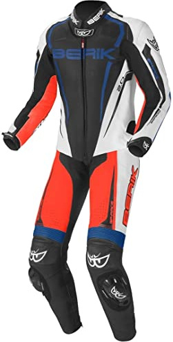 Berik Race-X Tuta intera in pelle, nero/bianco/rosso/blu, 56