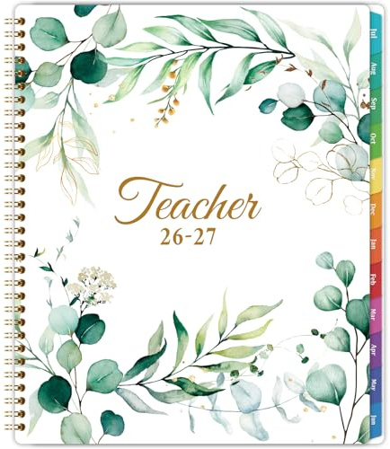 Teacher Planner 2026-2027 - 2026-2027 Lesson Planner, JUL. 2026 - JUN. 2027, 11'' x 8.3'', Weekly and Monthly Homeschool planning for Teachers in Academic Year with Monthly Tabs, Quotes, Premium Thick Paper