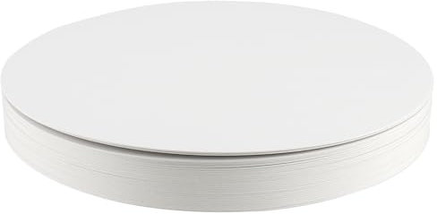 ZEONHEI Lot de 25 Supports à Gâteaux Ronds, Disque Diamètre 25 cm, 1 mm, Ustensile Pâtisserie Boulangerie pour présentation de gâteaux, tartes, Pain, pâtisseries, Blanches