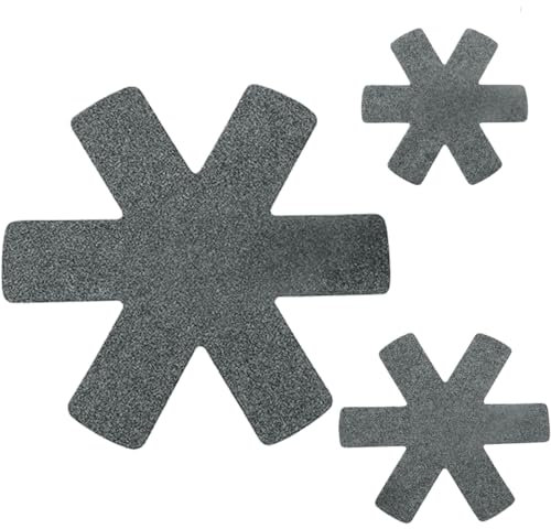 3er Set Pfannen-, Topf- und Schüsselschoner - Hitzebeständig und rutschfest stapelbar - Anpassbare Größe - Küchenutensilien Zubehör.