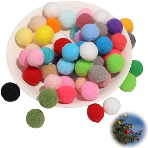 500 Stück 1cm Bunt Pompons, Pompoms zum Basteln für Kinder und Erwachsene, Groß Pom Poms für Handwerk Herstellung, Plüsch Bälle für Lustige DIY Kreative Handwerk