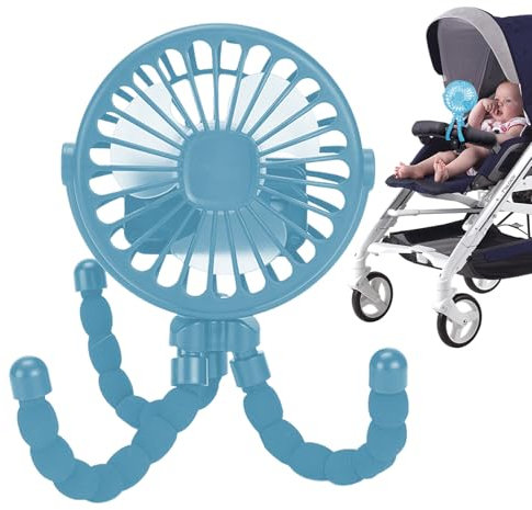 Genérico Ventilador Portátil Para Cochecito - Ventilador USB Recargable Carrito Bebe Trípode Flexible | Coche Carro Bebe | Abanico Para Cochecito De Bebé Luz Nocturna Ideal Para Interiores/Exteriores