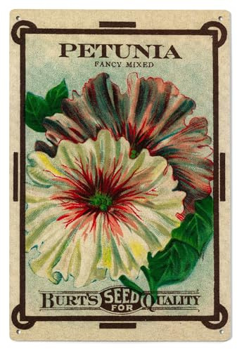 Lantern Press 6x9 Inch Wood Sign, Ready to Hang Wall Decor, Petunia Seed Packet
