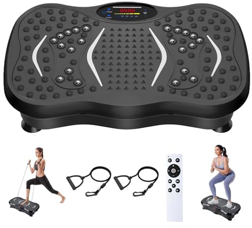 GMCXAX Vibration Plate, Vibration Plate Exercise Machine with 2025 High-Performance Dual Motor,120 Adjustable Speeds with 5 Program Modes, Bluetooth Music Vibrate Plate Suitable for full-body workouts