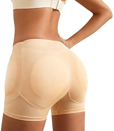 viiotu Butt Lifter Padded Pants for Women, Bottom Lift Pants Hip Pads Shapewear, Enhancer Control Panties Butt Pads Shapewear (UK, Alpha, L, Regular, Regular, Nude)