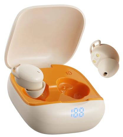 Wireless Earbuds - Powerful Mini Bass Hearing Aids | Wireless Earbuds with Noise Cancellation, New Sleep Earbuds, Portable Sleep Headphones for Side Sleepers, Gym, Sports, Office