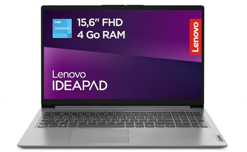 Lenovo IdeaPad 1 15IJL7 - Ordinateur Portable 15.6'' FHD (Intel Celeron N5400, RAM 4Go, SSD 128Go, Intel UHD Graphics, Windows 11 S) Clavier AZERTY Français - Cloud Gris